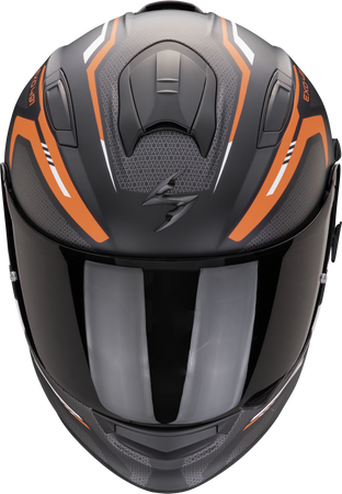 Kask motocyklowy integralny SCORPION EXO-491 KRIPTA czarny mat pomarańczowy biały